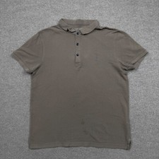 All Saints Polo Shirt Men's Size M BrownShort Sleeve Collared Allsaints Preppy