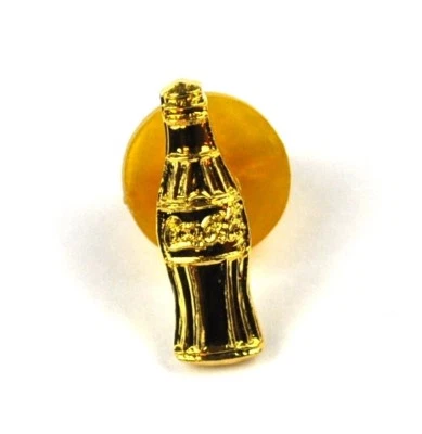 Coca-Cola Coke USA kleiner Flaschen Lapel Pin Anstecknadel gold-farbig Bottle - Bild 1 von 4