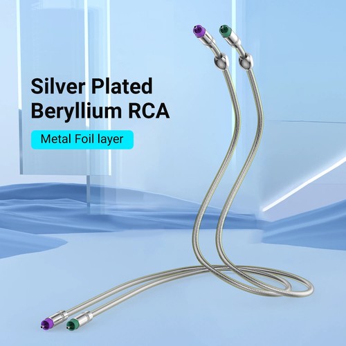 Pair A26 HIFI Audio RCA Cable OFC Silver Plated with Quad Shielding Noise-free - 第 8/12 張圖片