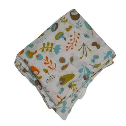 Gemmy Baby Organic Cotton Mushroom Print Swaddle Blanket - Picture 1 of 4