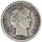 1912 Barber Dime ~ Fine