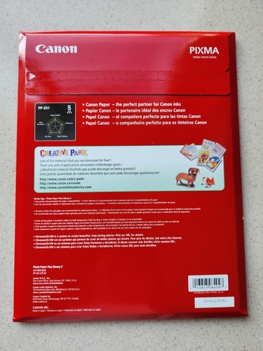 Canon Pixma Photo Paper Plus Glossy II 8.5" x 11" PP-201 inkjet 20 Sheets - Picture 2 of 3