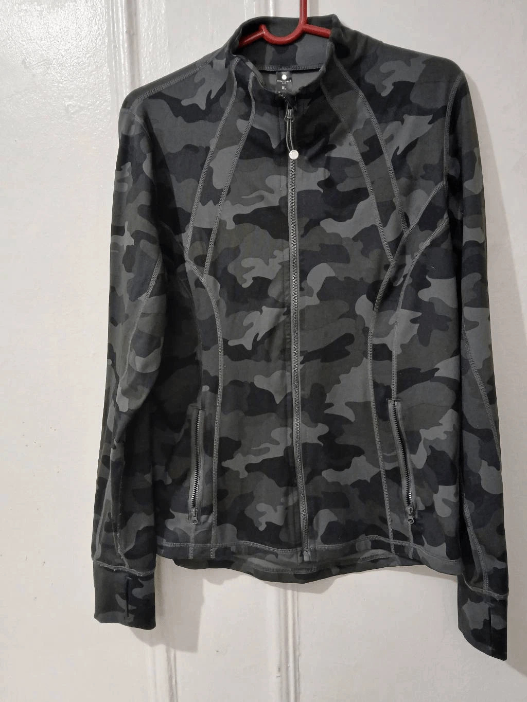 yogalicious camou full zip running mock neck jacket