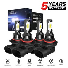 9006 9005 LED Headlight KIT Combo Bulbs 10000K High Low Beam Super Bright White