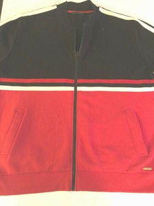 Sean-John-Men-039-s-Black-Red-White-Fleece-Track-Zip-Up-Jacket-Size-2XL