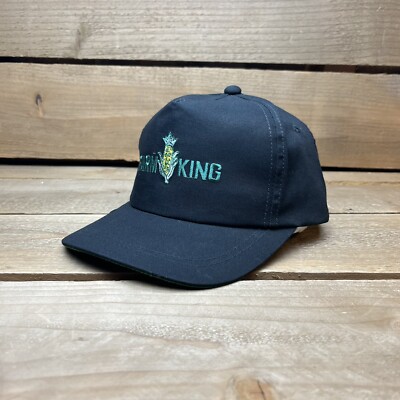 Vintage Farm King Corn Crop Seed Black Snapback Trucker Hat Cap