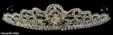 Tiara Silver Metal  Rhinestone Princess Queen Or Debutante Costume Headpiece