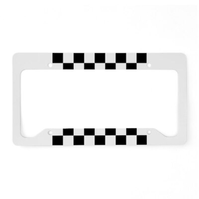 CafePress Black And White Check License Plate Holder License Frame (1216193105)