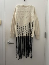 Loewe Fringed Wool sweater Off White XS