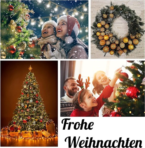 12 Weihnachtskugeln Kugeln Christbaumkugeln Set Christbaumschmuck bunt Pajetten - Bild 9 von 9