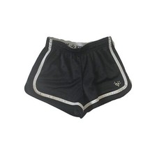 Justice Girl's Size 6 Athletic Shorts Black and White Mesh Elastic Waist