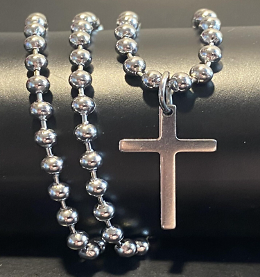 Collana Uomo Donna Con Croce Joshua 1:9 – Argento 925 E Acciaio Inox, Catena 55-61 Cm, Regalo Religioso