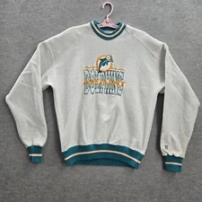 VINTAGE Miami Dolphins Men Sweatshirt M Gray The Game Dolphin READ