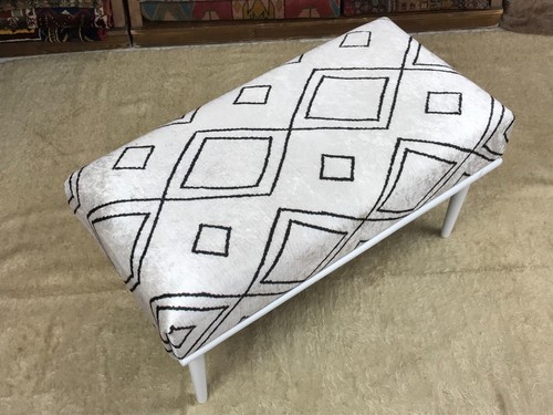 Reposapiés otomano tapizado hecho a mano Kilim piano entrada dormitorio banco - Imagen 7 de 22
