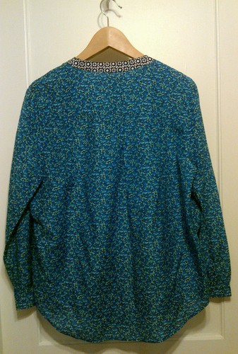 J.Crew Peasant top in flowerpatch print, Cotton/silk, Blue Multi, Size 10, NWHT - Picture 10 of 10