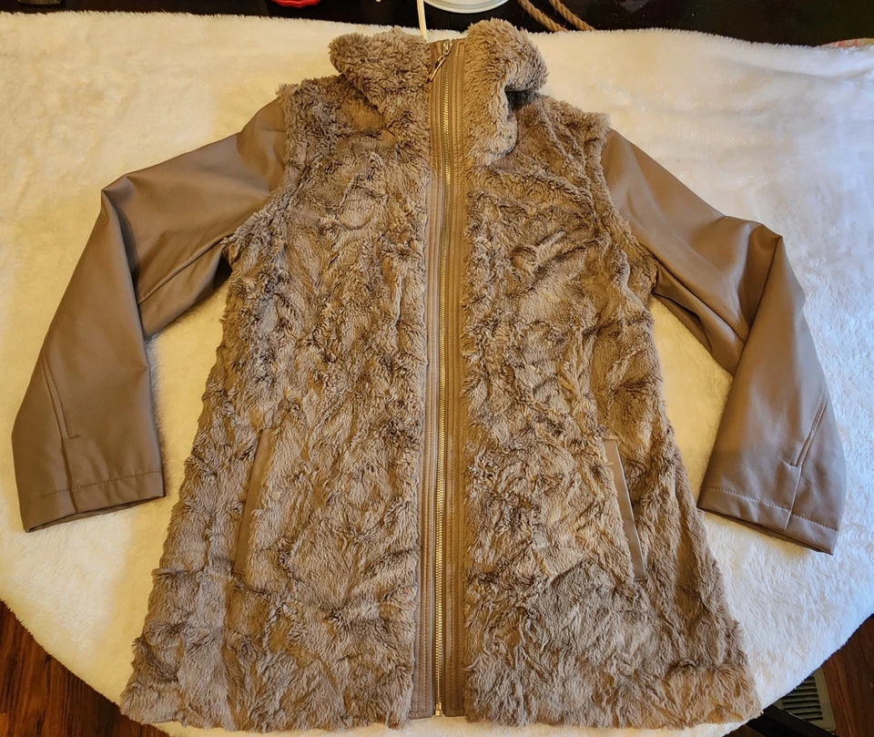 Chaleco Chaqueta Mujer DENNIS BASSO Gris Esterlina Imitación Piel Imitación Cuero 2-n-1 S