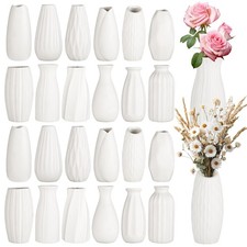 Ceramic Bud Vases, Set of 24 White Vases for Centerpieces Small VAses for Flo...
