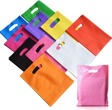 100 Pack Plastic Party Favor Gift Bags 6x8 Inch Handles Bulk Kids Birthday Treat