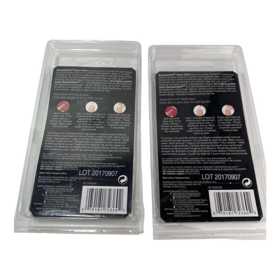 Estuche de 24 Paquetes de Uñas de Salón Sensationail - 24 Uñas 12 Tamaños por Pack - 2 Estilos Foto 3 de 4