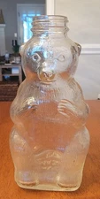 Vintage Snow Crest Beverages Bear Glass Bottle Bank Salem, Mass 7” No Cap