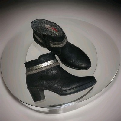 Rieker Damen Stiefeletten Gr.37 Schwarz Gefüttert Neuwertig