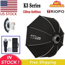 US TRIOPO K3-120 120cm Bowens Quick-Setup Octagon Softbox For Flash LED Light