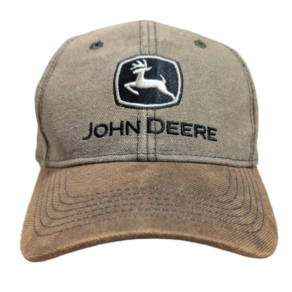 John Deere Cappellino Baseball Trucker Con Patch Stampato - Twill Marrone, Taglia Unica Regolabile - 5