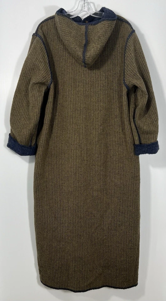 Abrigo largo con capucha de nailon lana azul M para mujer Woolrich hecho en EE. UU. DE COLECCIÓN Foto 4 de 4