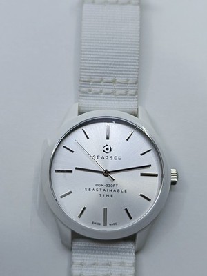 SEA2SEE FIJI 03 Swiss Made Uhr 37mm Weiß Saphir 10 ATM RPET  - Ohne Box  _0.04_5