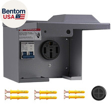 50 Amp Rv Outlet Box with Breaker,Rv Electrical Outlet,Ul Listed NEMA 14-50 Outl