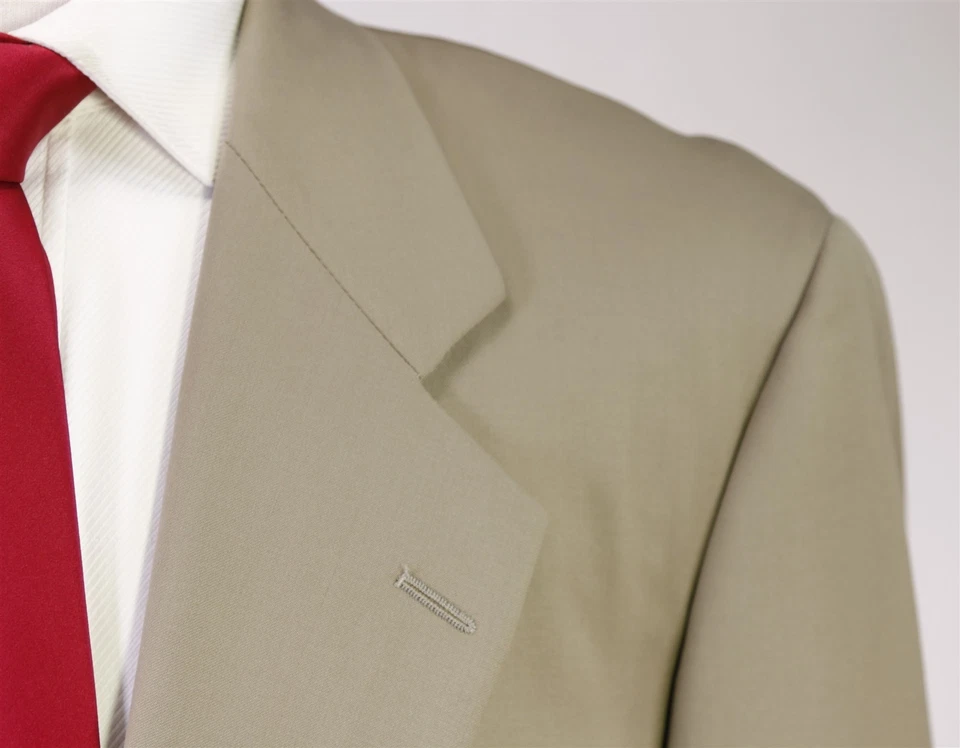 Samuelsohn Khaki Tan Wool 2-Btn Suit Men's 39R 40R - Image 4 of 4