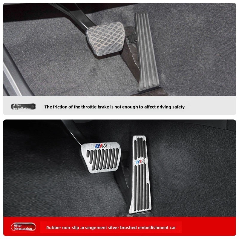Pedal de freno acelerador antideslizante de aluminio 2 piezas para BMW serie 3 4 5 7 x1 x3 x5  Foto 4 de 4