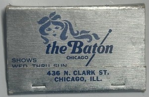 IL Baton Show Lounge Matchbook Chicago Female Impersonators Full 34