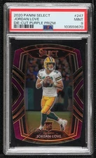 2020 Select Club Level Purple Prizm Die-Cut Jordan Love PSA 9 MINT Rookie RC