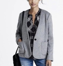 Madewell Carrington Gray Wool Blend Belted Blazer Size Medium