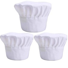 Chef Hat, 3PCS Adult Premium Adjustable Elastic Baker Kitchen Cooking Chef Cap W