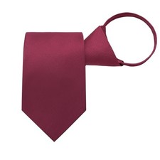 Ties for Men, 3.15'' Men's Pre-tied Ties Adjustable Mens Zipper Neck Wine Red