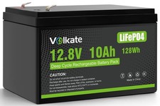 12V 10Ah Lithium LiFePO4 Deep Cycle Rechargeable Battery with BMS, 1 Pack, Re...