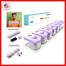 Large Pill Organizer 7 Day, Weekly XL Pill Box 2 Times a Day, Extra Big Medic...
