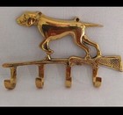 Vintage Brass Key Hooks. Hunting Dogs Key Hooks. Brass Key Hooks X 2