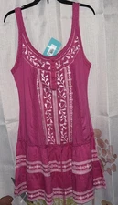 Melissa Odabash JAZ Pink  Cover-Up Mini Dress Swimwear SMALL New NWT