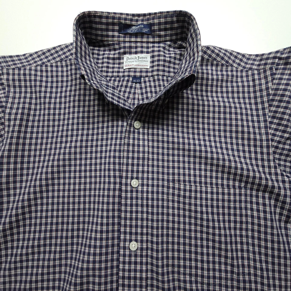 De Colección Patrick James Gant Camisa de Hombres Camisa Grande Azul Rojo Blazer a Cuadros Ajuste L Foto 4 de 4