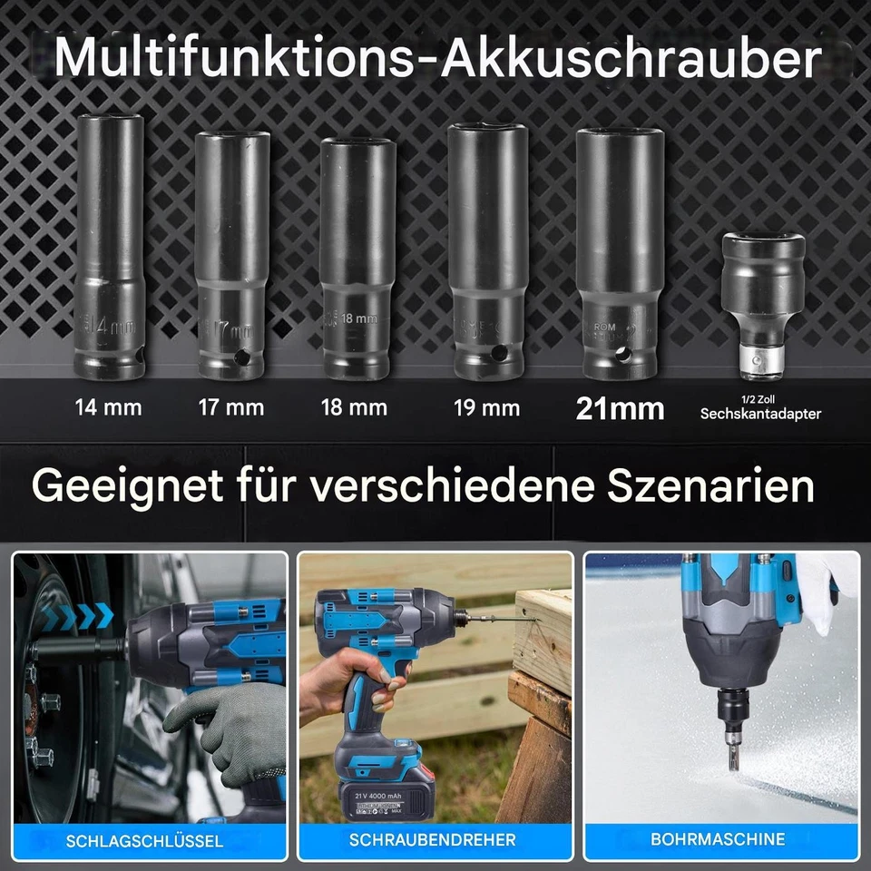 Ferex Akku Drehschlagschrauber 21V, inkl. Akku und Ladegerät, LED - Bild 2 von 4