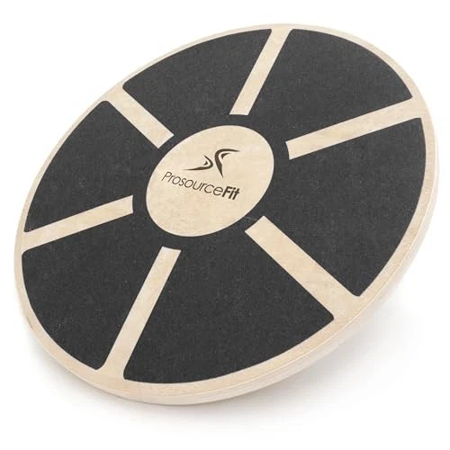  Wooden Balance Board Non-Slip Wobble Core Trainer 15.75in (39.5cm) Black - Image 2 of 4