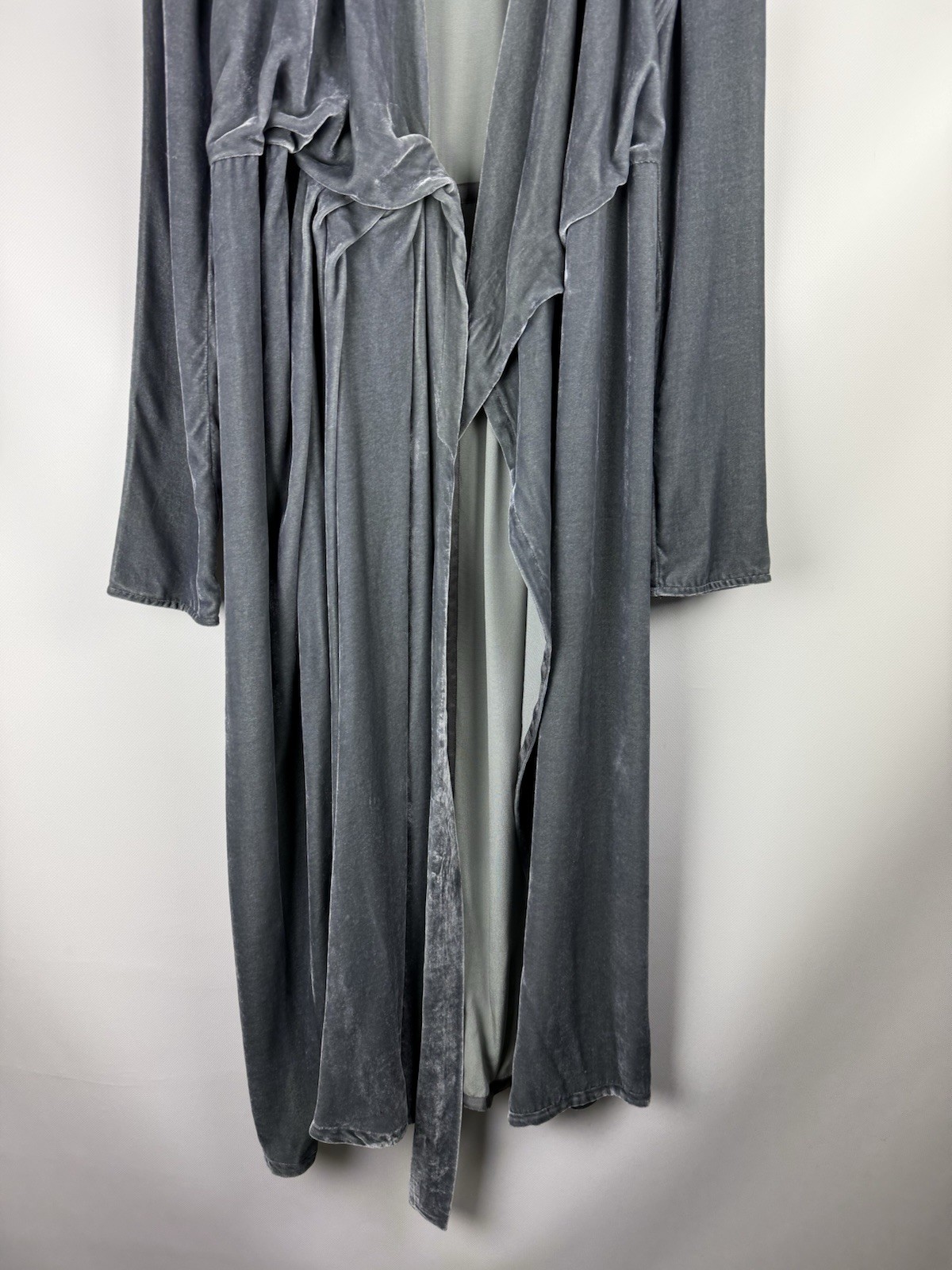 Rick Owens Ladies Avant-Garde Velvet Wrap Belted Midi Cardigan Dress Size US 4 image 3