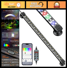 16" Full Spectrum Aquarium Light with Bluetooth, 8W LED for 17-30" Fish Tanks, A