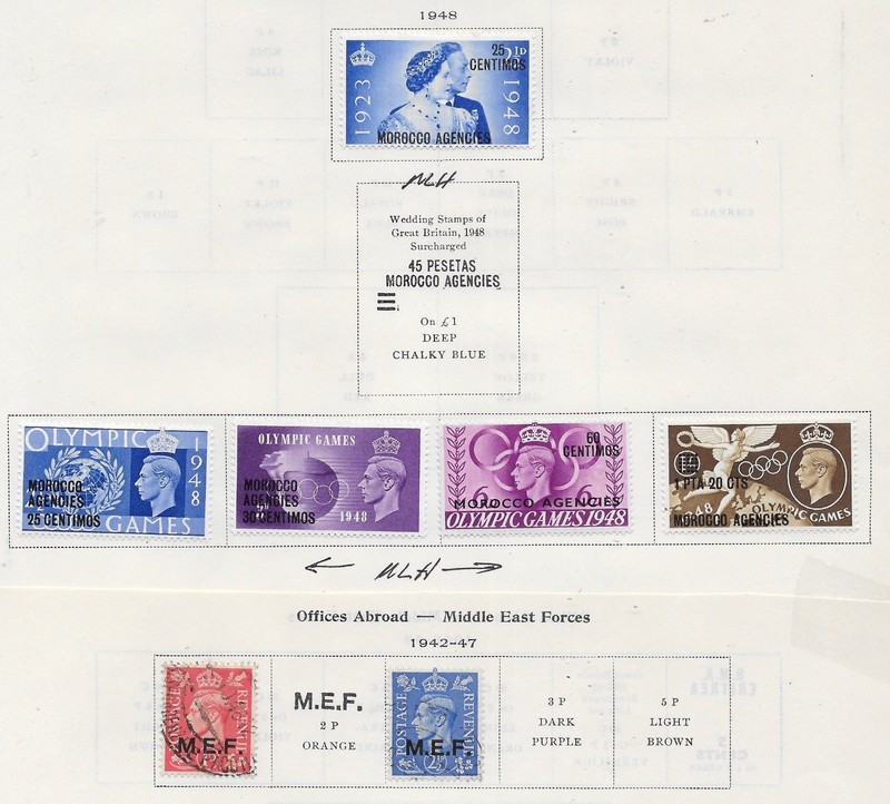 7 Great Britain Back of Book Stamps w/MH, MLH from Quality Antique Album 1942-48