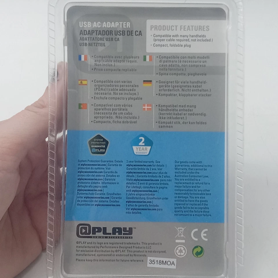 Nintendo 3DS XL 3DS DSi DSi XL & DSi Lite USB AC Adapter Brand New Sealed - Image 2 of 2