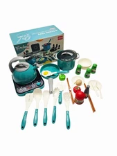 Pretend Play Kitchen Toy Set for Kids – Cooking Pots, Utensils & Food