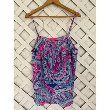 Lilly Pulitzer Karmen Cami Tank Top Floral Paisley size XL
